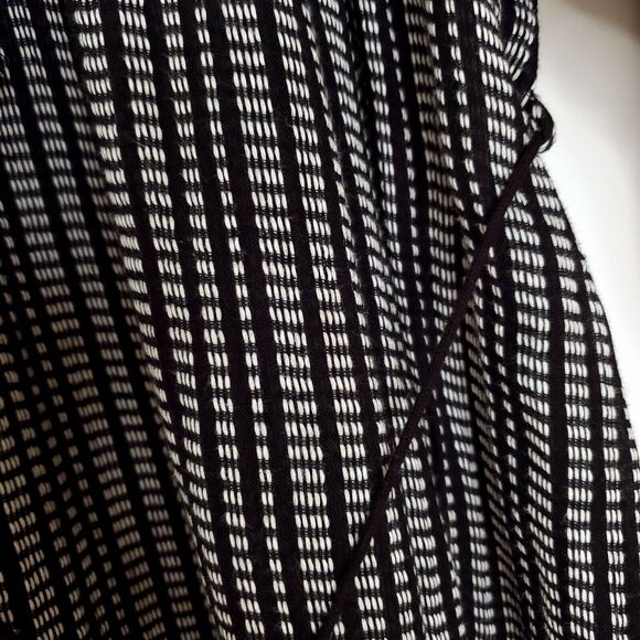 Zimmermann Pavilion Striped Dress 2 Wide Neck Off Shoulder Black Tassel Tie - Picture 5 of 11